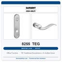Sargent 8255 TEG Trim Office or Entry Mortise Lockset | LA Keyway, Grade 1 Commercial