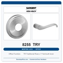 Sargent 8255 TRY Trim Office or Entry Mortise Lockset | LA Keyway, Grade 1 Commercial