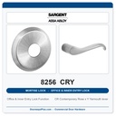 Sargent 8256 CRY Trim Office & Inner Entry Lock Mortise Lockset | LA Keyway, Grade 1 Commercial