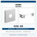 Sargent 8256 EB Trim Office & Inner Entry Lock Mortise Lockset | LA Keyway, Grade 1 Commercial