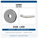 Sargent 8256 LNW Trim Office & Inner Entry Lock Mortise Lockset | LA Keyway, Grade 1 Commercial