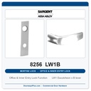Sargent 8256 LW1B Trim Office & Inner Entry Lock Mortise Lockset | LA Keyway, Grade 1 Commercial