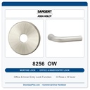 Sargent 8256 OW Trim Office & Inner Entry Lock Mortise Lockset | LA Keyway, Grade 1 Commercial