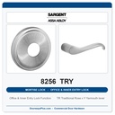 Sargent 8256 TRY Trim Office & Inner Entry Lock Mortise Lockset | LA Keyway, Grade 1 Commercial