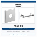 Sargent 8258 EJ Trim Institutional Privacy Mortise Lockset | LA Keyway, Grade 1 Commercial