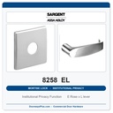 Sargent 8258 EL Trim Institutional Privacy Mortise Lockset | LA Keyway, Grade 1 Commercial