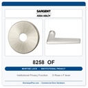 Sargent 8258 OF Trim Institutional Privacy Mortise Lockset | LA Keyway, Grade 1 Commercial
