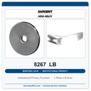 Sargent 8267 LB Trim Institutional Privacy Mortise Lockset | LA Keyway, Grade 1 Commercial