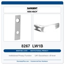 Sargent 8267 LW1B Trim Institutional Privacy Mortise Lockset | LA Keyway, Grade 1 Commercial