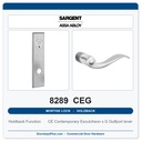 Sargent 8289 CEG Trim Holdback Mortise Lockset | LA Keyway, Grade 1 Commercial