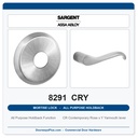 Sargent 8291 CRY Trim All Purpose Holdback Mortise Lockset | LA Keyway, Grade 1 Commercial