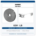 Sargent 8291 LB Trim All Purpose Holdback Mortise Lockset | LA Keyway, Grade 1 Commercial