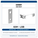 Sargent 8291 LSB Trim All Purpose Holdback Mortise Lockset | LA Keyway, Grade 1 Commercial