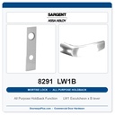 Sargent 8291 LW1B Trim All Purpose Holdback Mortise Lockset | LA Keyway, Grade 1 Commercial