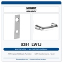 Sargent 8291 LW1J Trim All Purpose Holdback Mortise Lockset | LA Keyway, Grade 1 Commercial