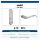 Sargent 8291 TEY Trim All Purpose Holdback Mortise Lockset | LA Keyway, Grade 1 Commercial