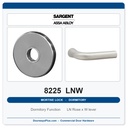 Sargent 8225 LNW Trim Dormitory or Exit Mortise Lockset | LA Keyway, Grade 1 Commercial