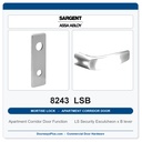 Sargent 8243 LSB Trim Apartment Corridor Door Mortise Lockset | LA Keyway, Grade 1 Commercial