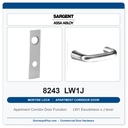 Sargent 8243 LW1J Trim Apartment Corridor Door Mortise Lockset | LA Keyway, Grade 1 Commercial