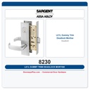 Sargent 8230 LE1L Dummy Trim Deadlock Mortise Deadbolt | LA Keyway, Grade 1 Commercial