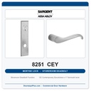 Sargent 8251 CEY Trim Storeroom Deadbolt Mortise Lockset | LA Keyway, Grade 1 Commercial