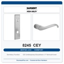 Sargent 8245 CEY Trim Dormitory or Exit Mortise Lockset | LA Keyway, Grade 1 Commercial