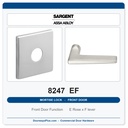 Sargent 8247 EF Trim Front Door or Apartment Corridor Door Mortise Lockset | LA Keyway, Grade 1 Commercial