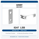 Sargent 8247 LSB Trim Front Door or Apartment Corridor Door Mortise Lockset | LA Keyway, Grade 1 Commercial
