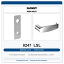 Sargent 8247 LSL Trim Front Door or Apartment Corridor Door Mortise Lockset | LA Keyway, Grade 1 Commercial