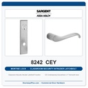 Sargent 8242 CEY Trim Classroom Security Intruder Latchbolt Mortise Lockset | LA Keyway, Grade 1 Commercial