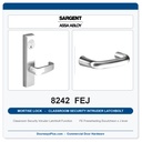 Sargent 8242 FEJ Trim Classroom Security Intruder Latchbolt Mortise Lockset | LA Keyway, Grade 1 Commercial