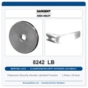 Sargent 8242 LB Trim Classroom Security Intruder Latchbolt Mortise Lockset | LA Keyway, Grade 1 Commercial