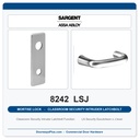 Sargent 8242 LSJ Trim Classroom Security Intruder Latchbolt Mortise Lockset | LA Keyway, Grade 1 Commercial