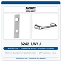 Sargent 8242 LW1J Trim Classroom Security Intruder Latchbolt Mortise Lockset | LA Keyway, Grade 1 Commercial