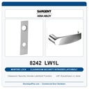 Sargent 8242 LW1L Trim Classroom Security Intruder Latchbolt Mortise Lockset | LA Keyway, Grade 1 Commercial