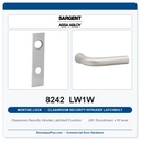 Sargent 8242 LW1W Trim Classroom Security Intruder Latchbolt Mortise Lockset | LA Keyway, Grade 1 Commercial