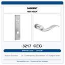 Sargent 8217 CEG Trim Asylum or Institutional Mortise Lockset | LA Keyway, Grade 1 Commercial