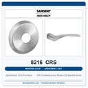Sargent 8216 CRS Trim Apartment, Exit or Public Restroom Mortise Lockset | LA Keyway, Grade 1 Commercial