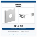 Sargent 8216 EB Trim Apartment, Exit or Public Restroom Mortise Lockset | LA Keyway, Grade 1 Commercial
