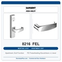 Sargent 8216 FEL Trim Apartment, Exit or Public Restroom Mortise Lockset | LA Keyway, Grade 1 Commercial