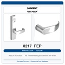 Sargent 8217 FEP Trim Asylum or Institutional Mortise Lockset | LA Keyway, Grade 1 Commercial