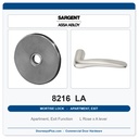 Sargent 8216 LA Trim Apartment, Exit or Public Restroom Mortise Lockset | LA Keyway, Grade 1 Commercial