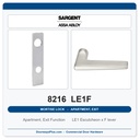 Sargent 8216 LE1F Trim Apartment, Exit or Public Restroom Mortise Lockset | LA Keyway, Grade 1 Commercial