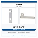 Sargent 8217 LE1F Trim Asylum or Institutional Mortise Lockset | LA Keyway, Grade 1 Commercial