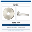 Sargent 8216 OA Trim Apartment, Exit or Public Restroom Mortise Lockset | LA Keyway, Grade 1 Commercial