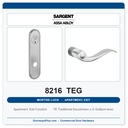 Sargent 8216 TEG Trim Apartment, Exit or Public Restroom Mortise Lockset | LA Keyway, Grade 1 Commercial