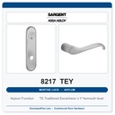 Sargent 8217 TEY Trim Asylum or Institutional Mortise Lockset | LA Keyway, Grade 1 Commercial