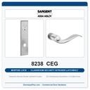 Sargent 8238 CEG Trim Classroom Security Intruder Latchbolt Mortise Lockset | LA Keyway, Grade 1 Commercial