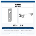 Sargent 8238 LSB Trim Classroom Security Intruder Latchbolt Mortise Lockset | LA Keyway, Grade 1 Commercial
