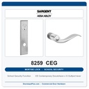 Sargent 8259 CEG Trim School Security Mortise Lockset | LA Keyway, Grade 1 Commercial